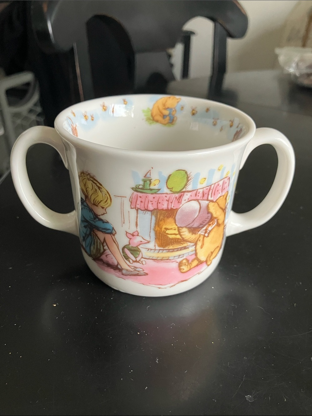 Royal Doulton Children's Two-Handled Mug - Pink, Cream, Blue